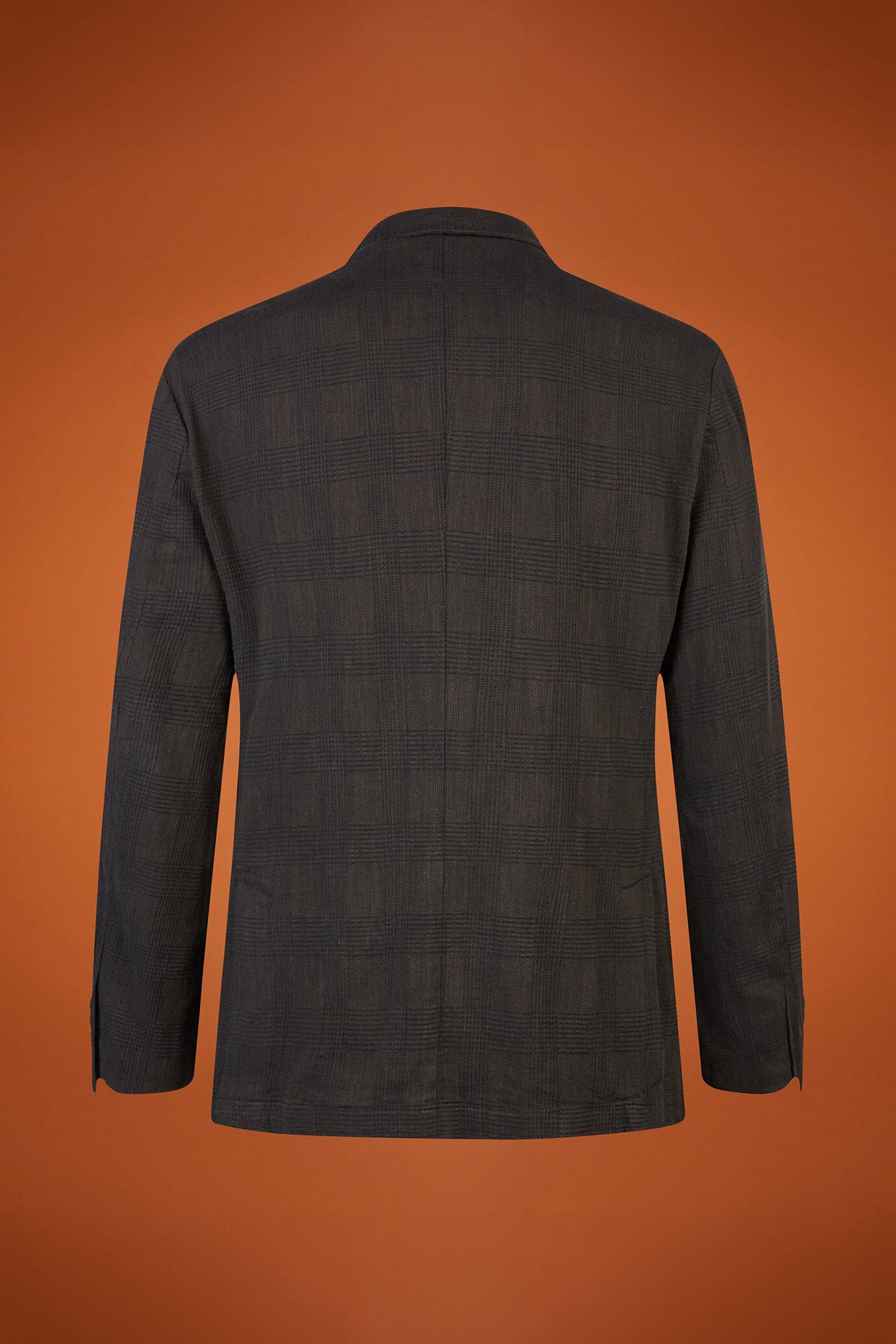 Men's unlined single-breasted blazer with patch pockets Prince of Wales design regular fit