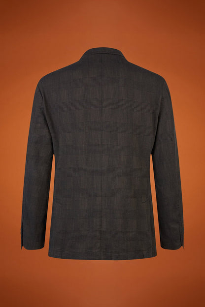 MenÃƒÂ¢Ã¢â€šÂ¬Ã¢â€žÂ¢s unlined single-breasted blazer with patch pockets Prince of Wales design regular fit