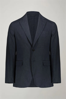 Men's unlined single-breasted blazer with flap pockets in flamed effect fabric regular fit