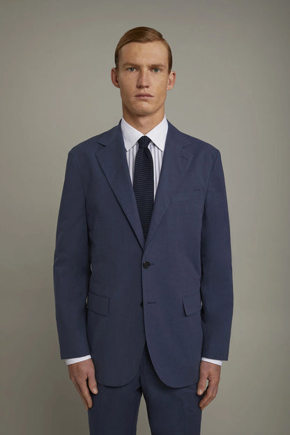 Men's unlined single-breasted blazer with flap pockets in flamed effect fabric regular fit