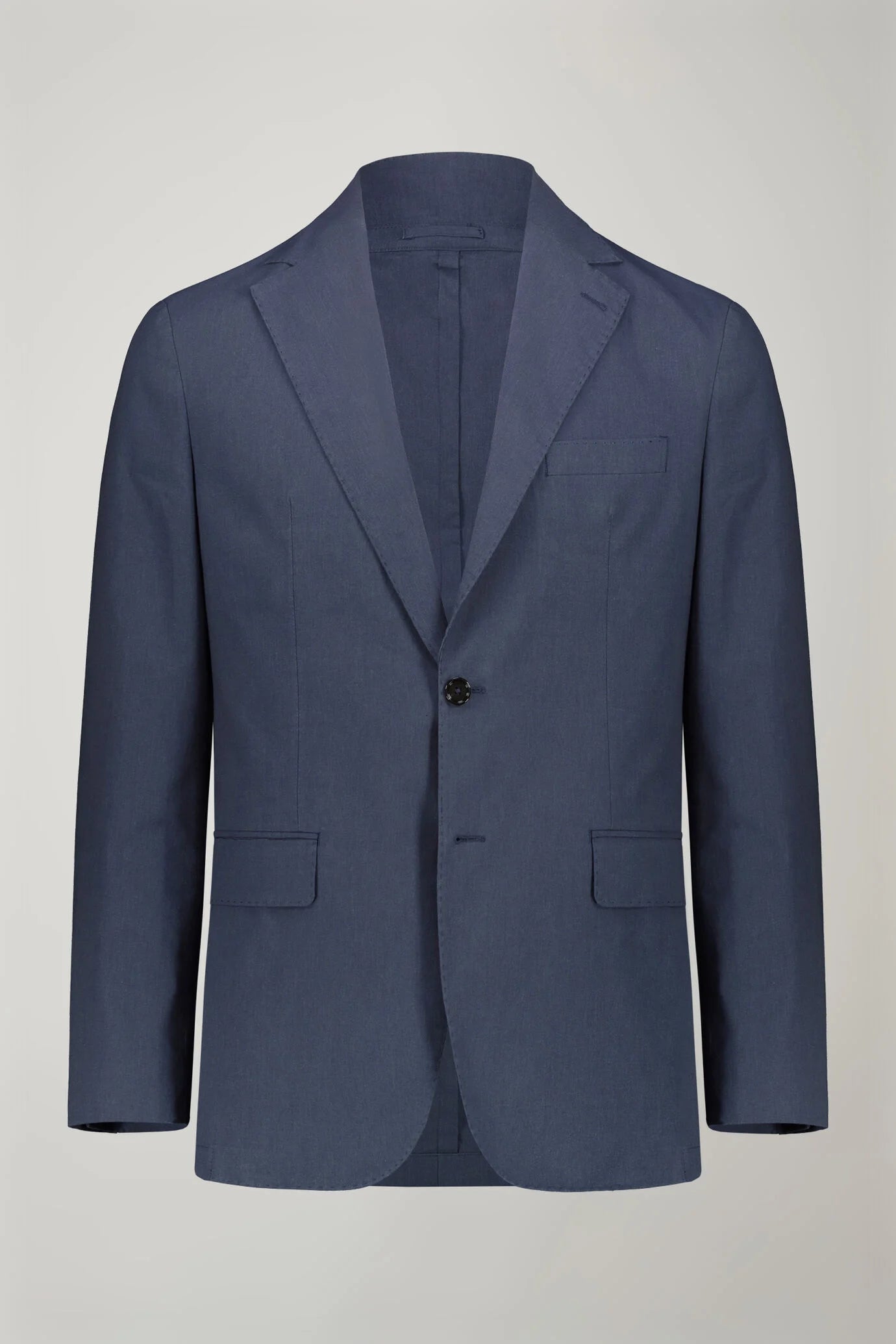 Men's unlined single-breasted blazer with flap pockets in flamed effect fabric regular fit