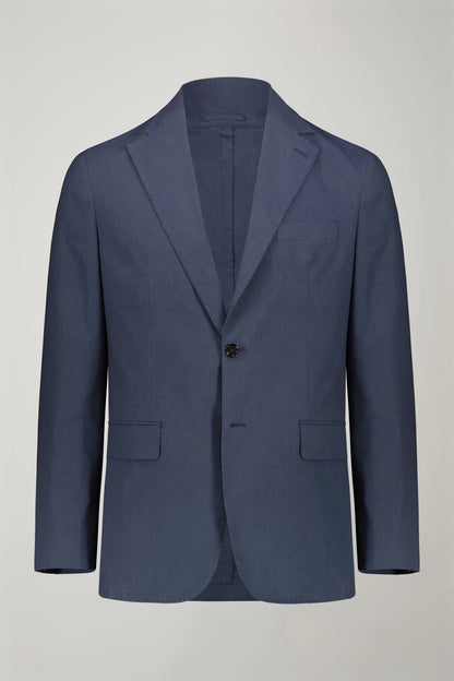 Men's unlined single-breasted blazer with flap pockets in flamed effect fabric regular fit