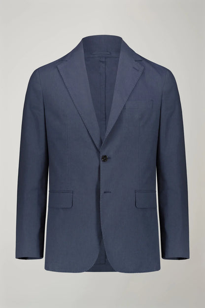 Men's unlined single-breasted blazer with flap pockets in flamed effect fabric regular fit in Blue by Doppelganger, Italian Classic;Formal;Elegant made from Composition: 98% Cotton 2% Elastane
Mood: Business, Party-Night
Type: Unlined, Single-Breasted, Flap Pockets, Shot Fabric
Season: Spring Summer 24
Gender: Men
Material: Cotton
Style: Classic, Formal, Elegant
Fit: Regular