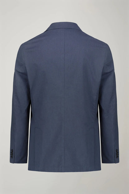 Men's unlined single-breasted blazer with flap pockets in flamed effect fabric regular fit in Blue by Doppelganger, Italian Classic;Formal;Elegant made from Composition: 98% Cotton 2% Elastane
Mood: Business, Party-Night
Type: Unlined, Single-Breasted, Flap Pockets, Shot Fabric
Season: Spring Summer 24
Gender: Men
Material: Cotton
Style: Classic, Formal, Elegant
Fit: Regular