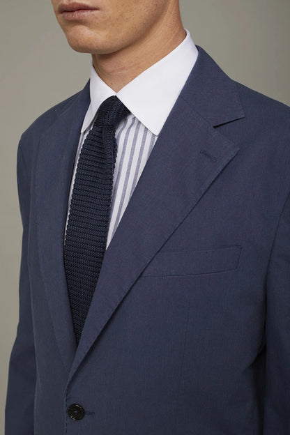 Men's unlined single-breasted blazer with flap pockets in flamed effect fabric regular fit
