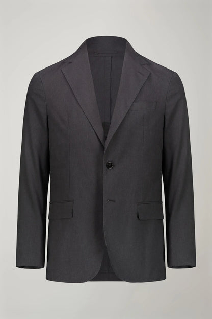 Men's unlined single-breasted blazer with flap pockets in flamed effect fabric regular fit