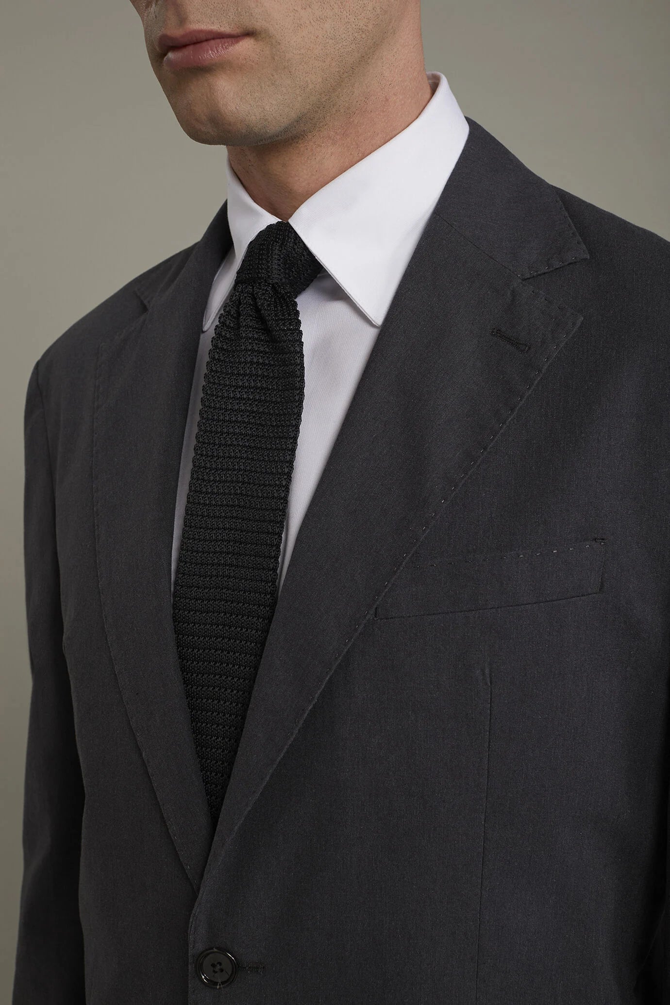 Men's unlined single-breasted blazer with flap pockets in flamed effect fabric regular fit