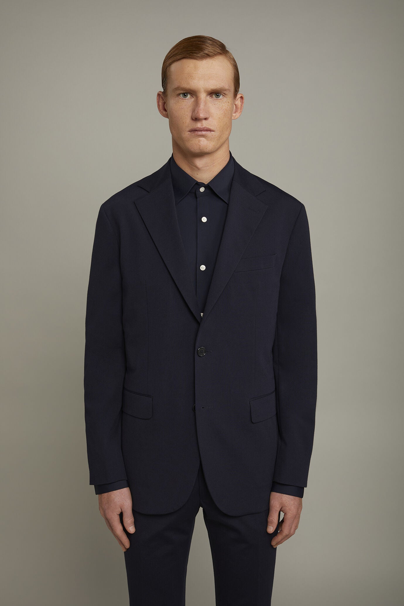 Menâ€™s single-breasted blazerin unlined jersey regular fit