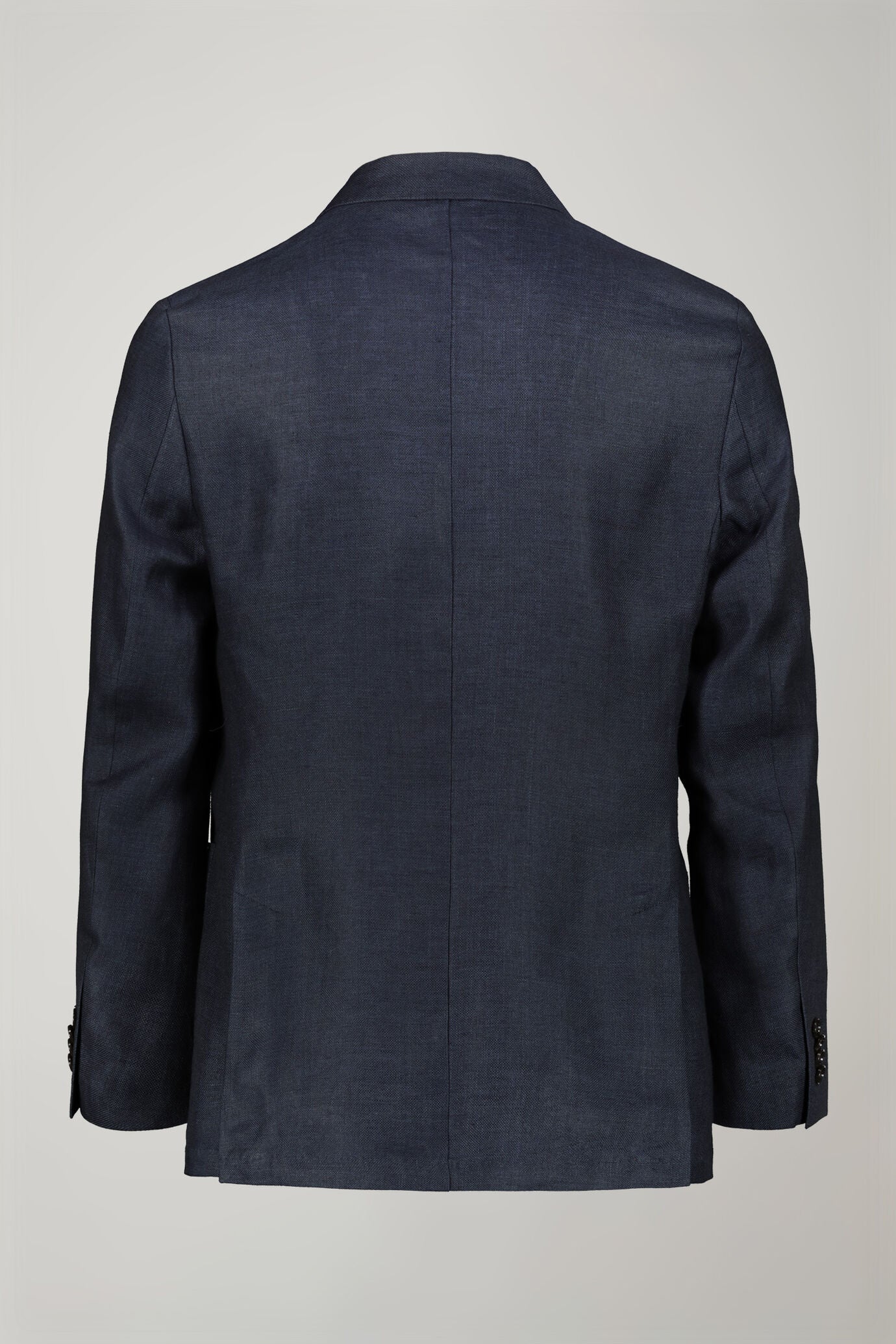 Men's unlined double-breasted blazer, patch pockets 100% linen regular fit