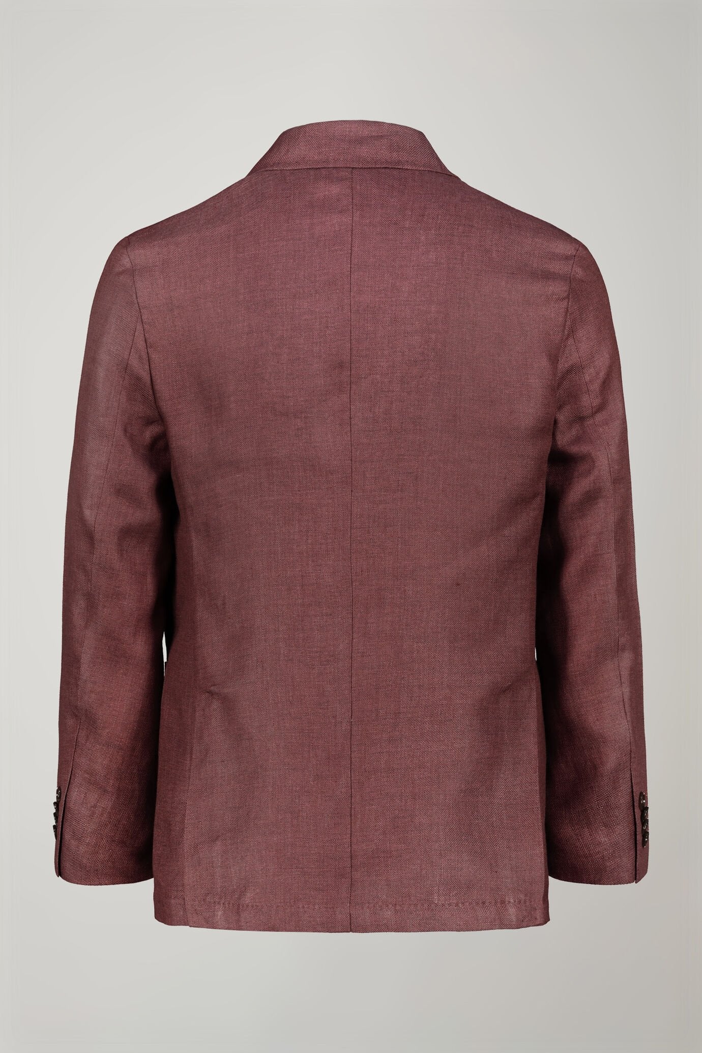 Men's unlined double-breasted blazer, patch pockets 100% linen regular fit