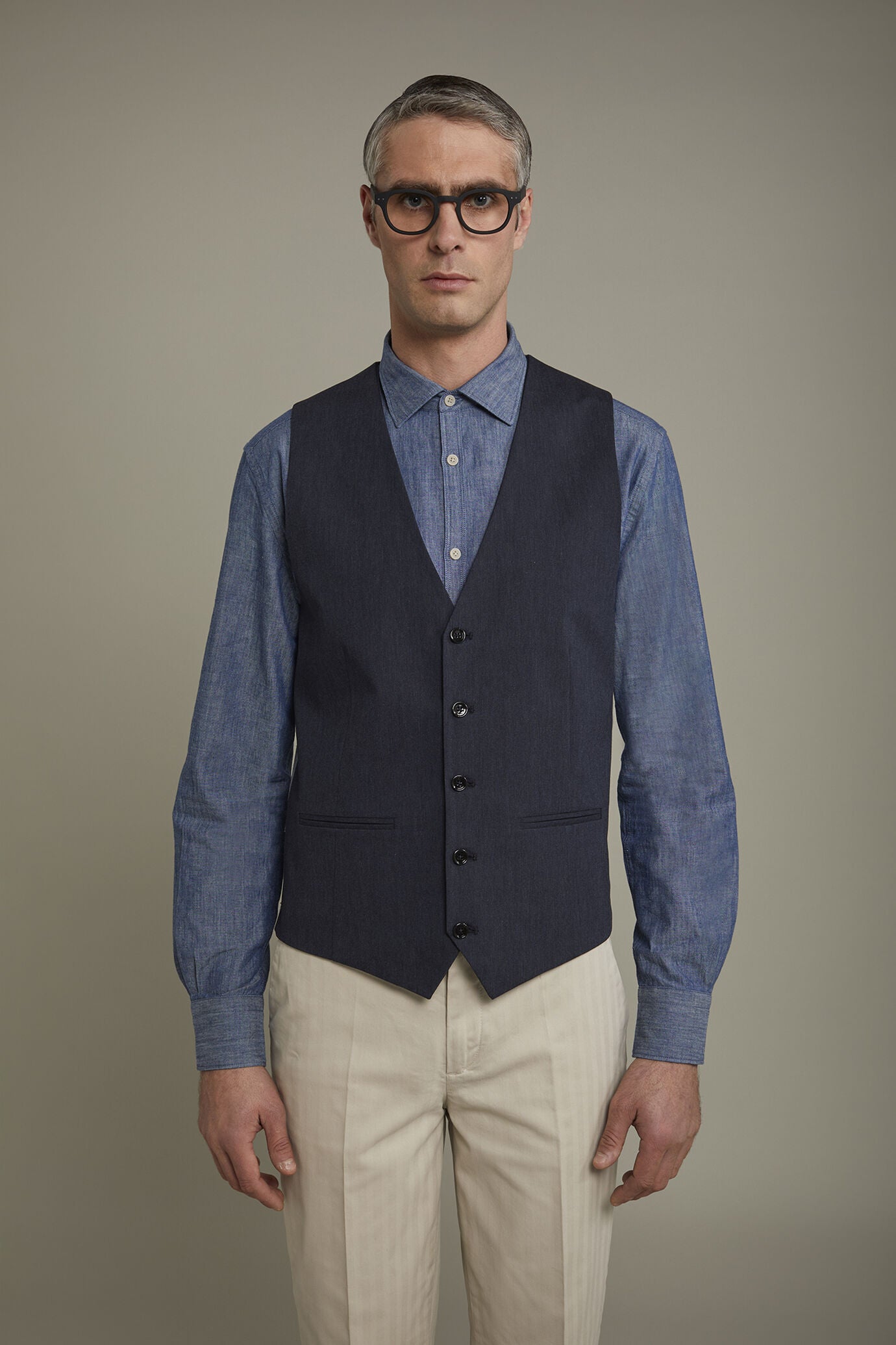 Men's classic vest in flamed fabric regular fit