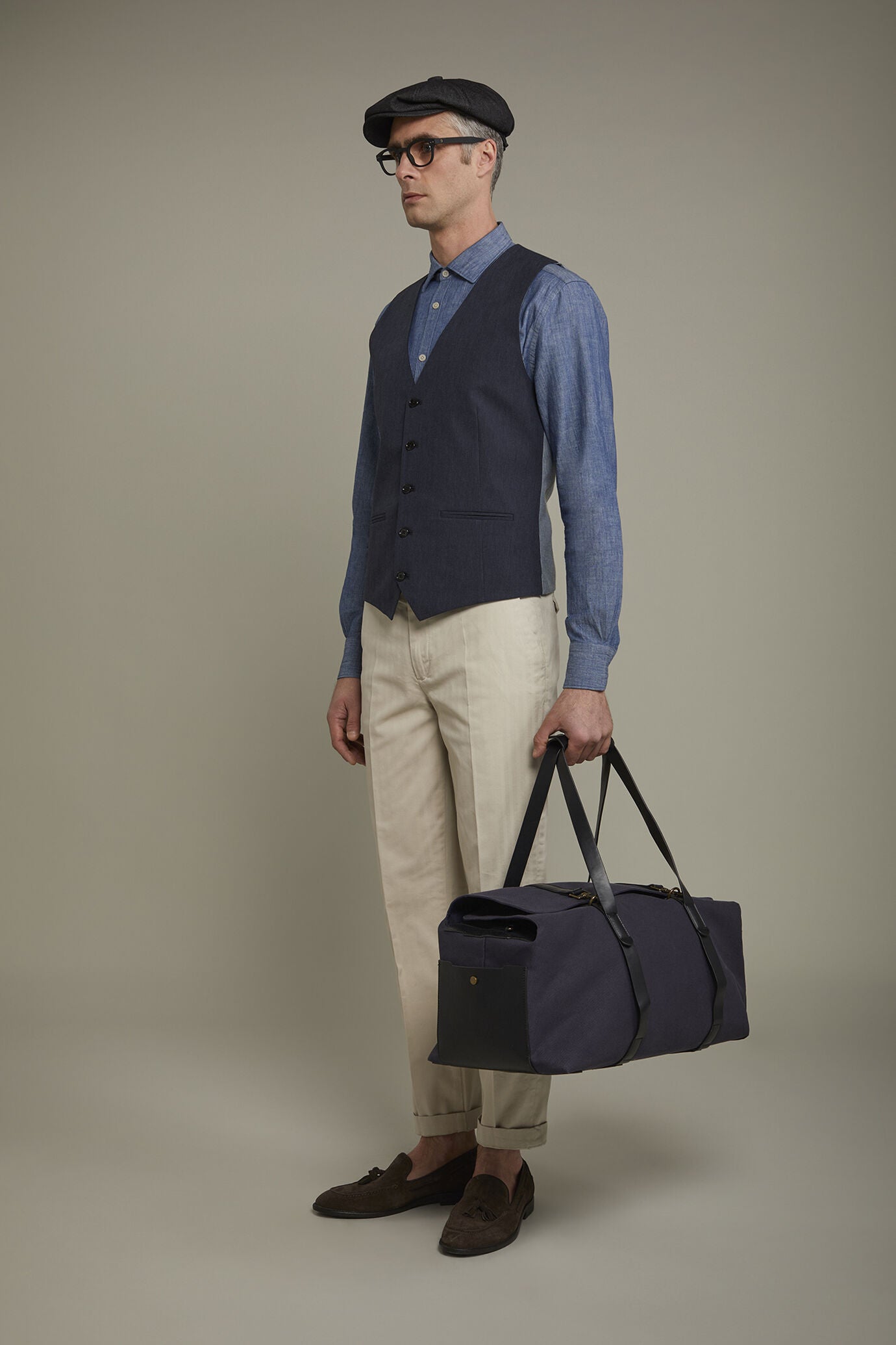 Men's classic vest in flamed fabric regular fit
