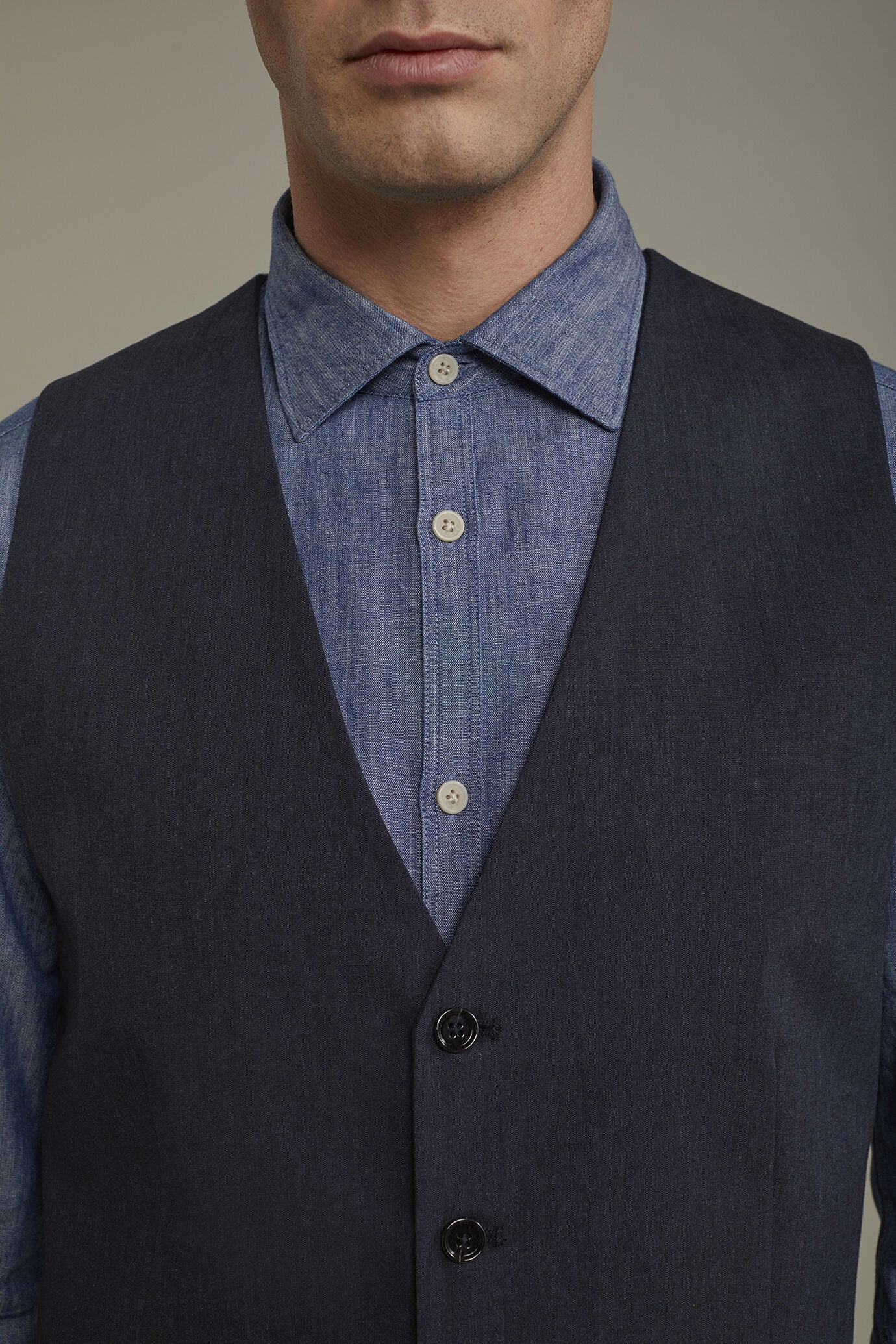 Men's classic vest in flamed fabric regular fit