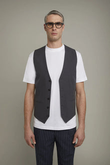 MenÃ¢â‚¬â„¢s classic vest in flamed fabric regular fit