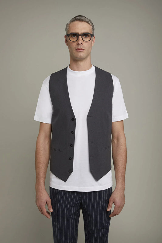 Men's classic vest in flamed fabric regular fit