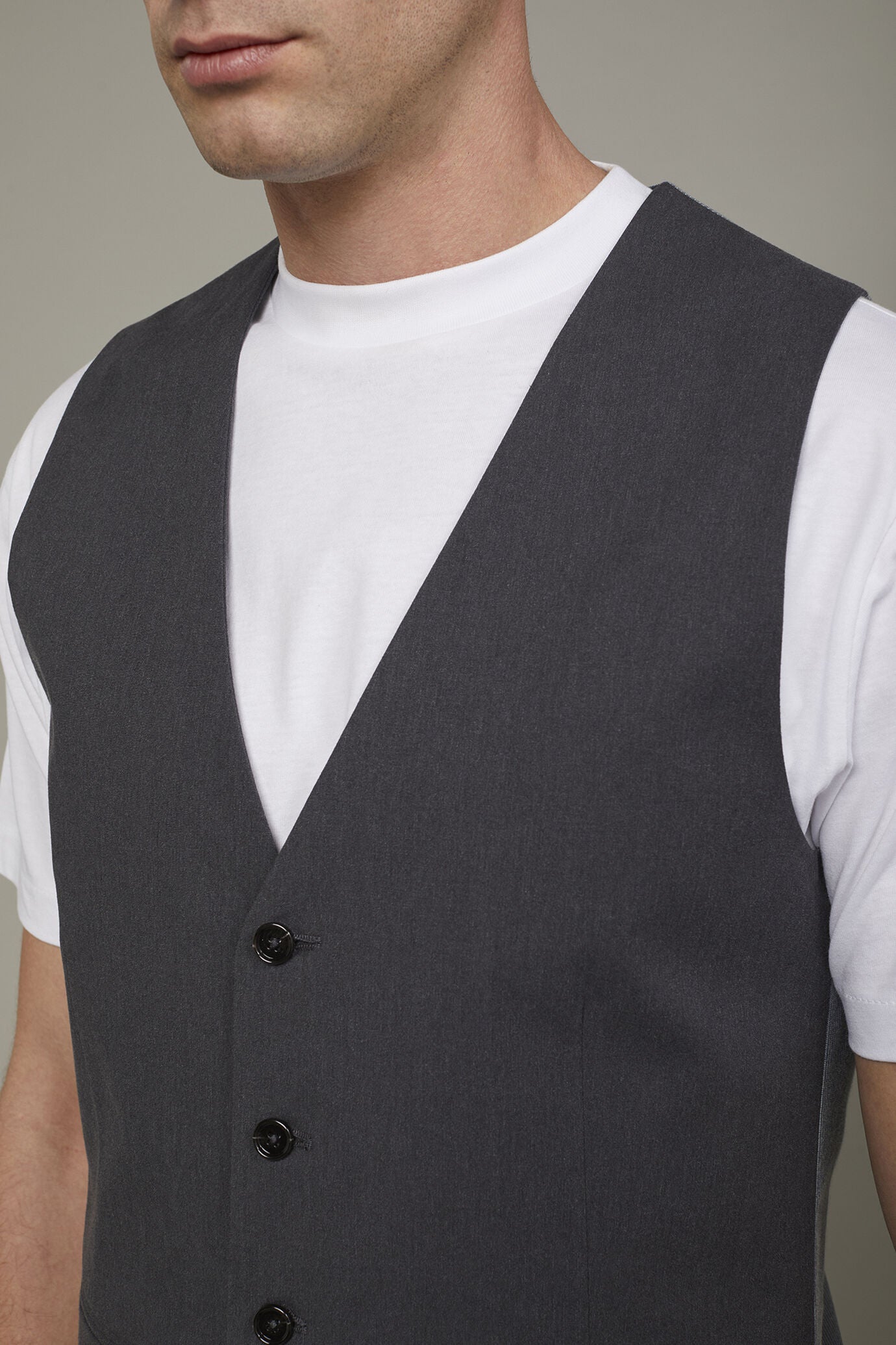 Men's classic vest in flamed fabric regular fit