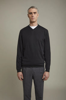 Men's v neck sweater 100% cotton regular fit