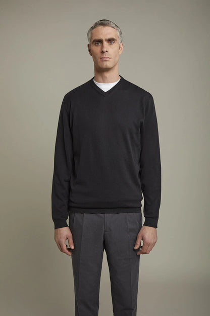 Men's v neck sweater 100% cotton regular fit
