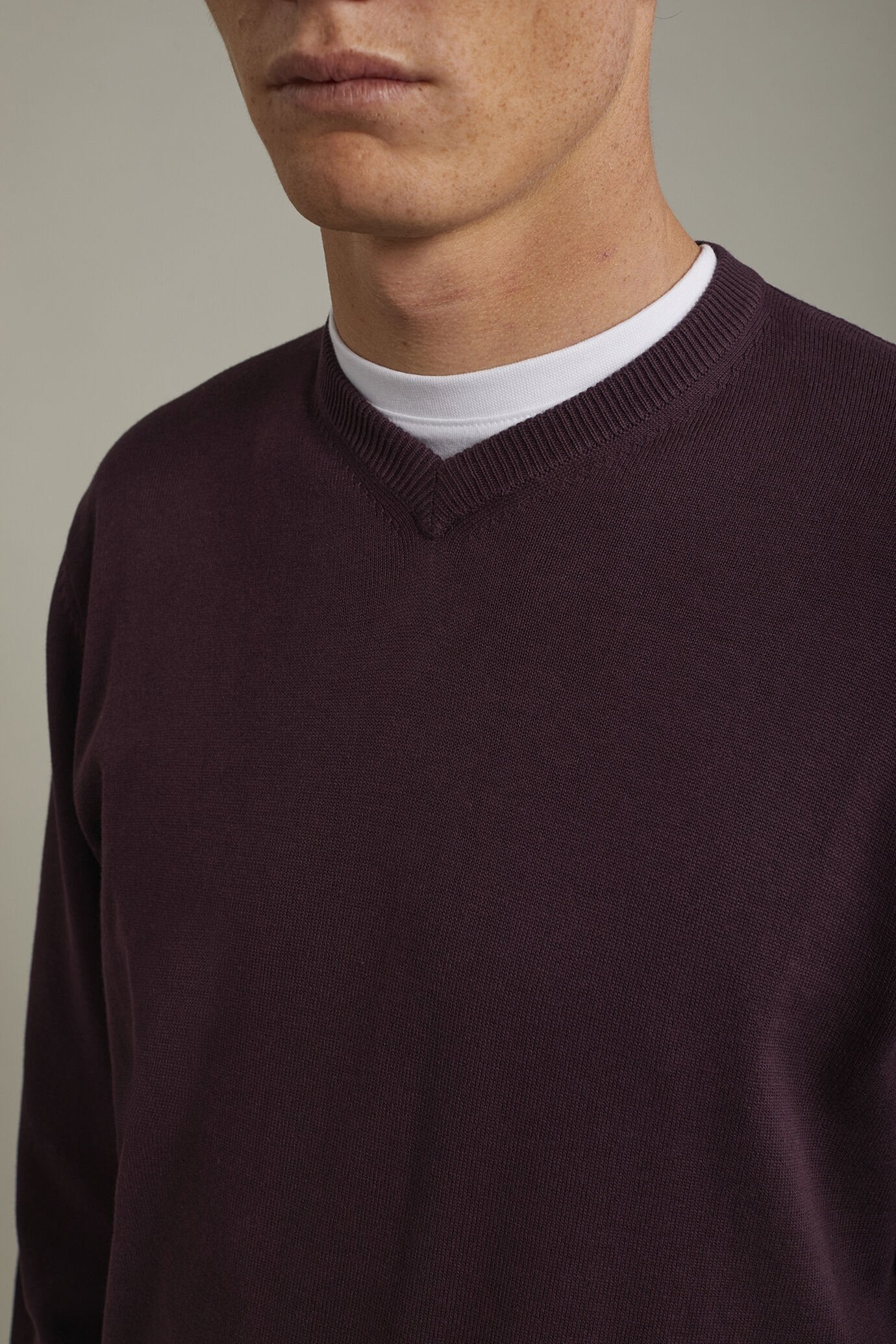 Men's v neck sweater 100% cotton regular fit