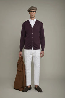 Men's sweater V collar 100% cotton regular fit