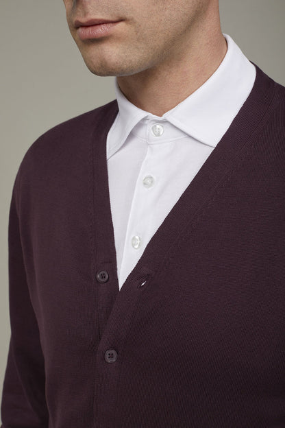 Men's sweater V collar 100% cotton regular fit