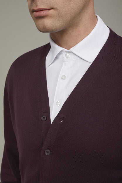 Men's sweater V collar 100% cotton regular fit