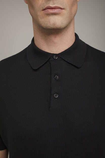 Men's knitted polo 100% cotton short-sleeved regular fit