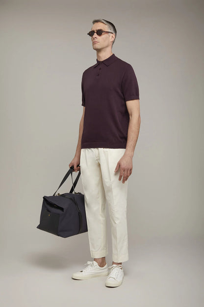 Men's knitted polo 100% cotton short-sleeved regular fit