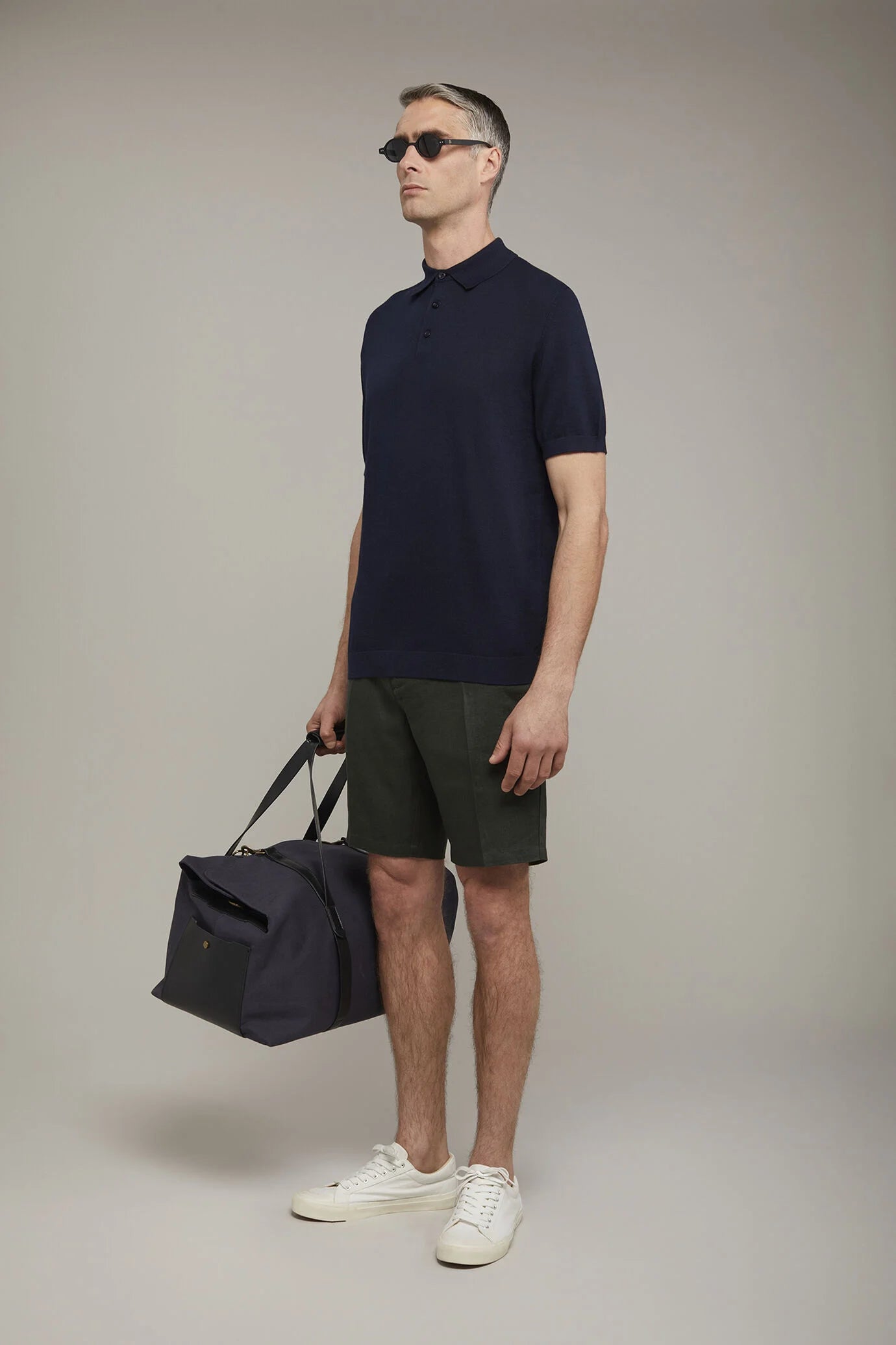 Men's knitted polo 100% cotton short-sleeved regular fit