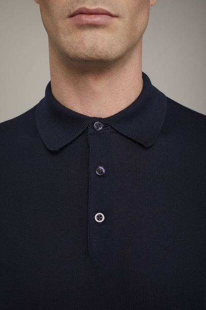 Men's knitted polo 100% cotton short-sleeved regular fit