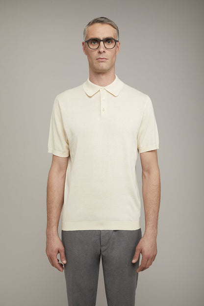 Men's knitted polo 100% cotton short-sleeved regular fit