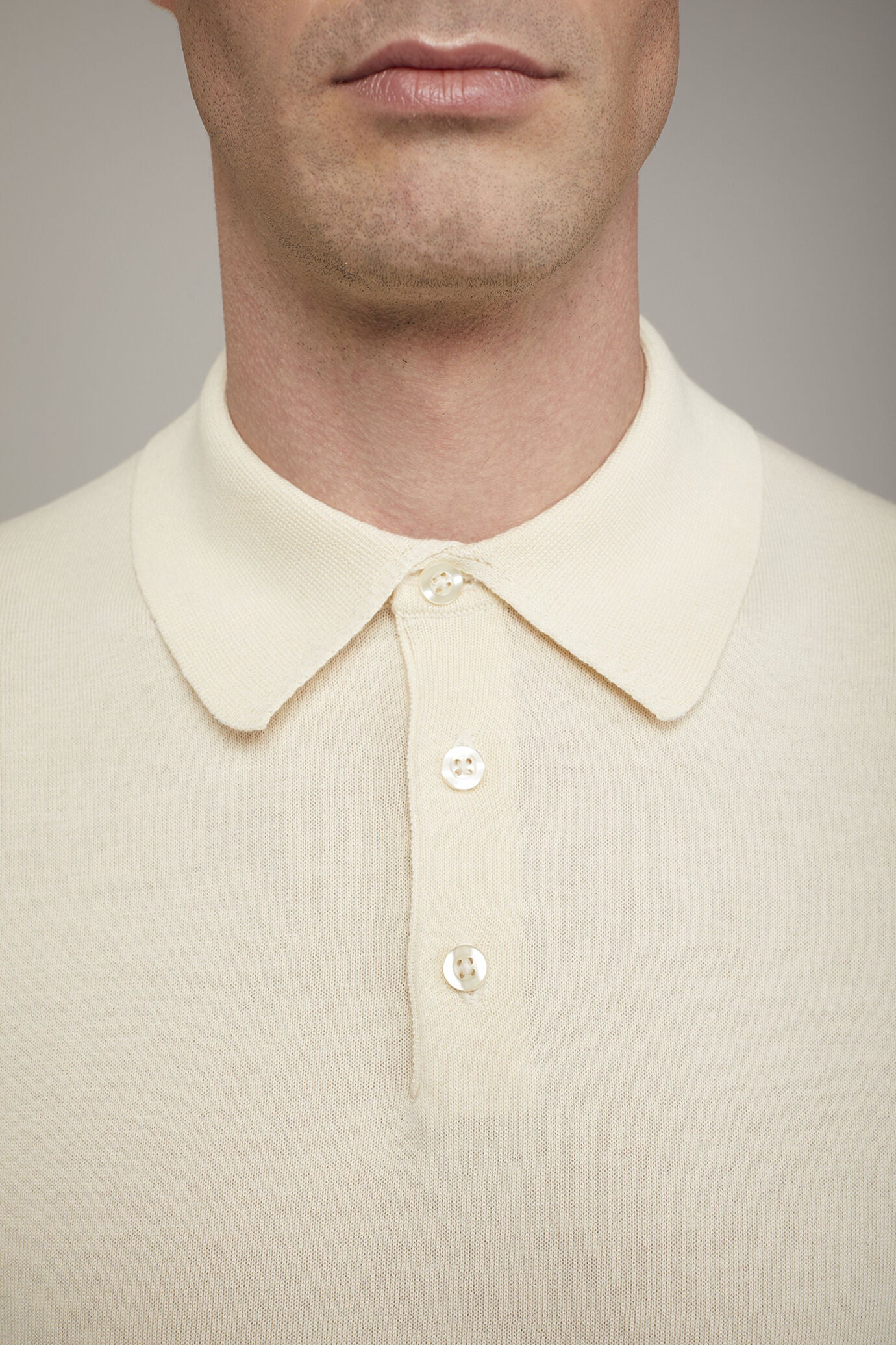 Men's knitted polo 100% cotton short-sleeved regular fit