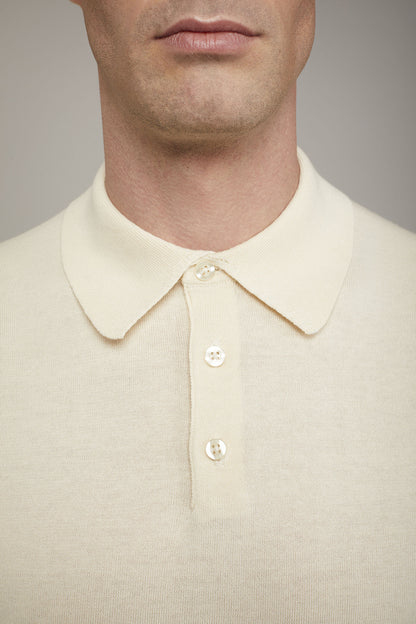 Men's knitted polo 100% cotton short-sleeved regular fit