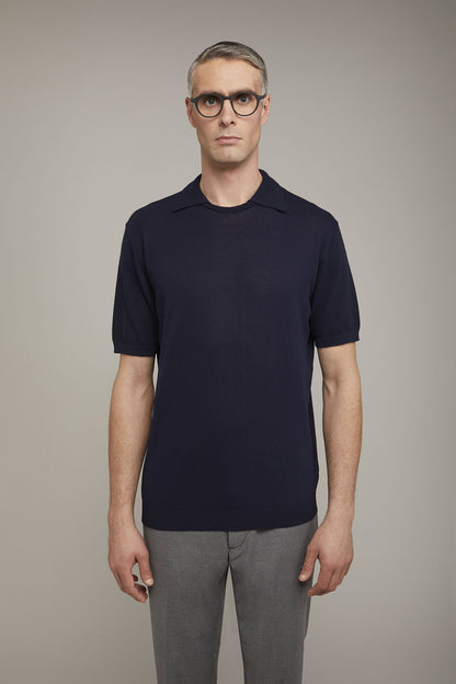 Men's knitted polo 100% cotton short-sleeved regular fit