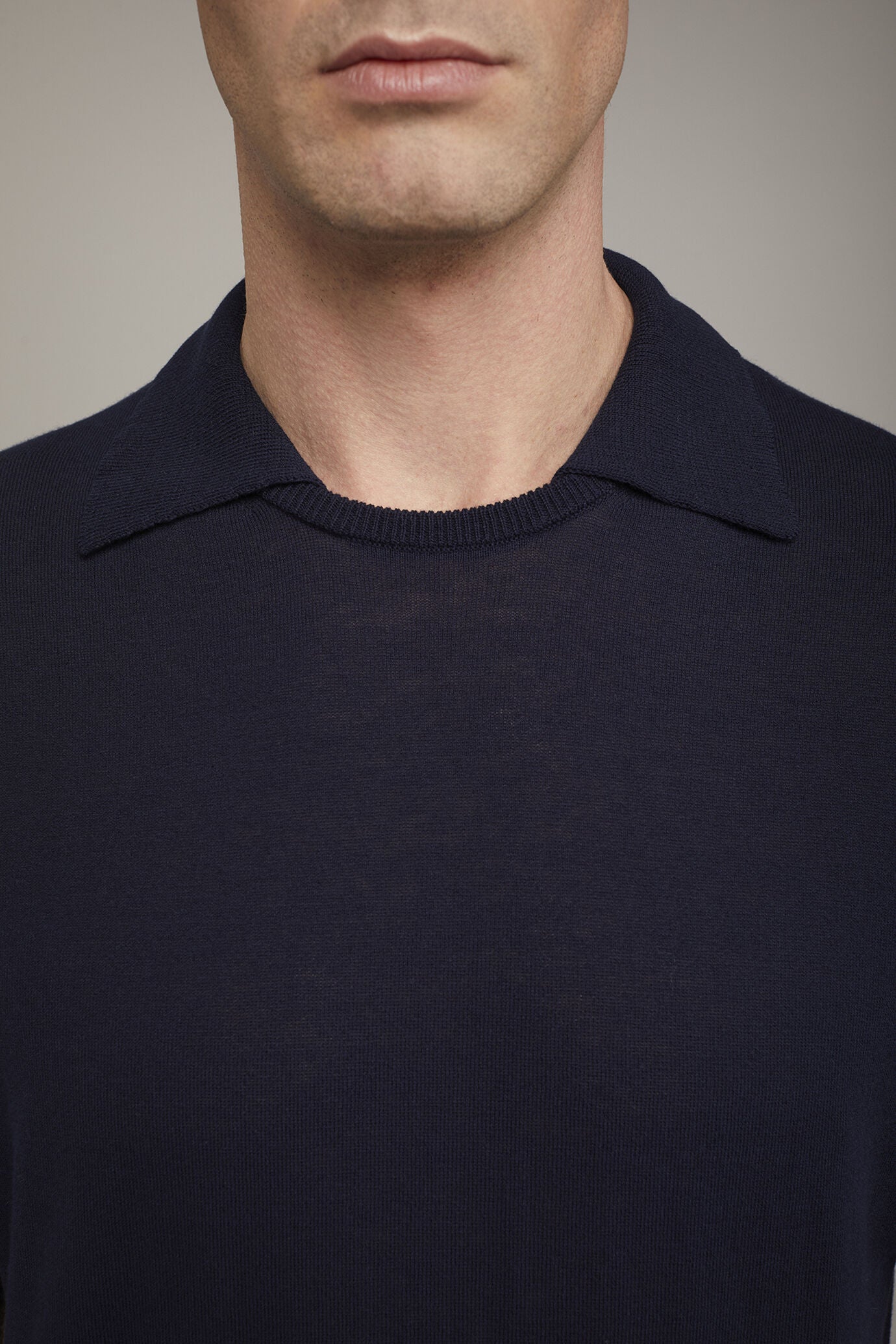 Men's knitted polo 100% cotton short-sleeved regular fit
