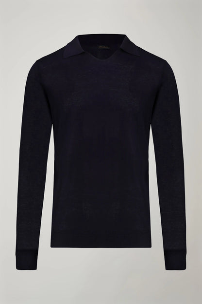 Men's knitted polo V collar 100% cotton long-sleeved regular fit in Black by Doppelganger, Italian Sportwear;Traveller made from Composition: 100% Cotton
Mood: Sportwear, Traveller
Type: Knitted, Long Sleeves, V Neck
Season: Spring Summer 24
Gender: Men
Material: Cotton
Style: Basic, Classic, Timeless, Casual
Fit: Regular