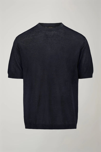 Men's knitted t-shirt 100% linen short-sleeved regular fit