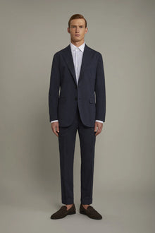 Men's classic trousers with double pleats in flamed effect fabric regular fit