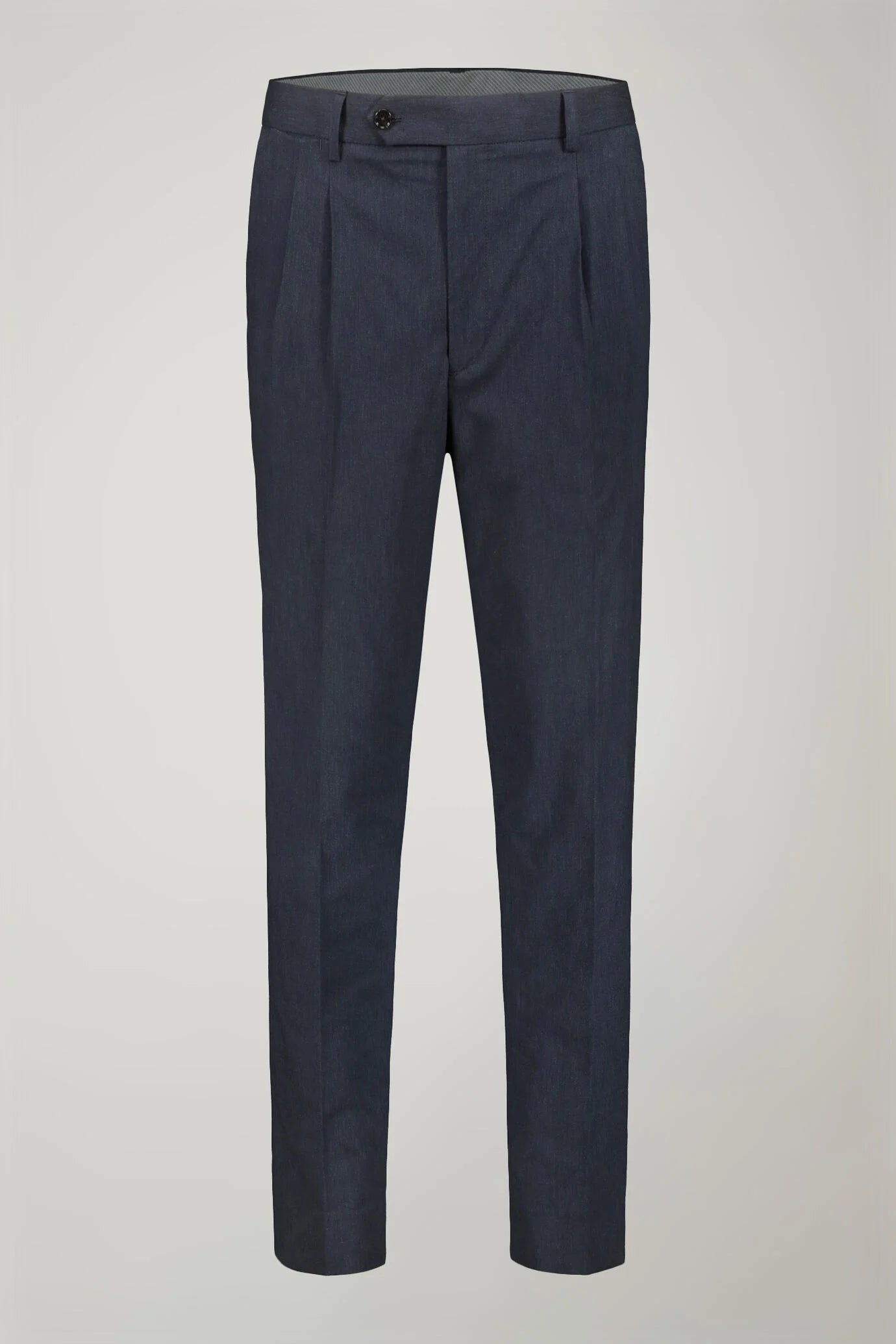 Men's classic trousers with double pleats in flamed effect fabric regular fit