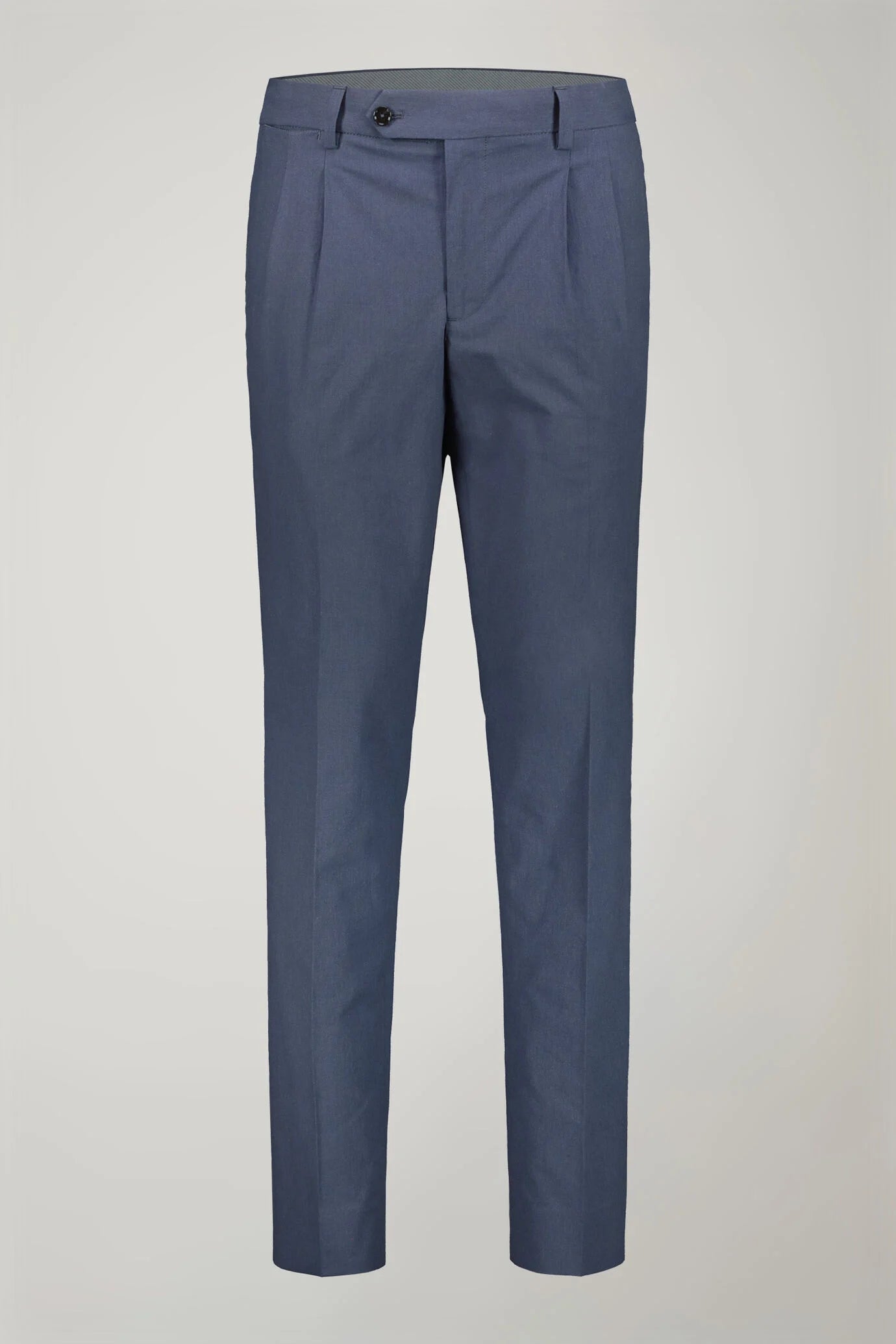 Men's classic trousers with double pleats in flamed effect fabric regular fit