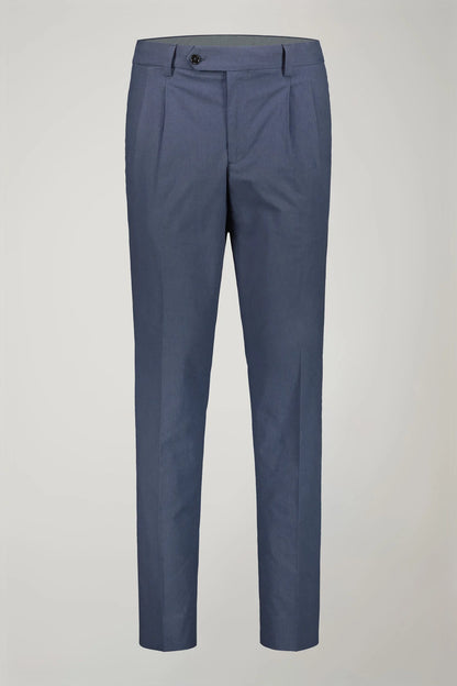 Men's classic trousers with double pleats in flamed effect fabric regular fit