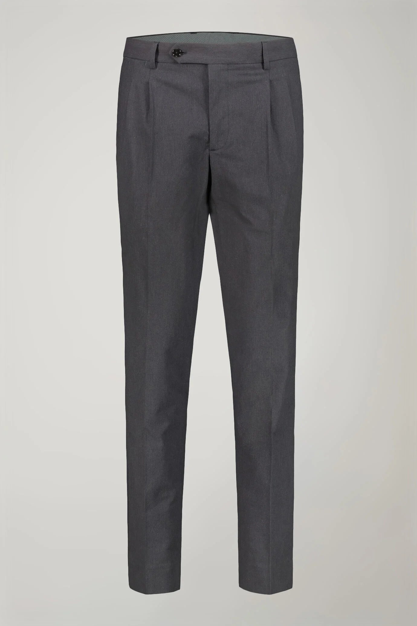 Men's classic trousers with double pleats in flamed effect fabric regular fit
