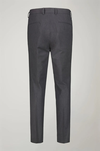 Men's classic trousers with double pleats in flamed effect fabric regular fit