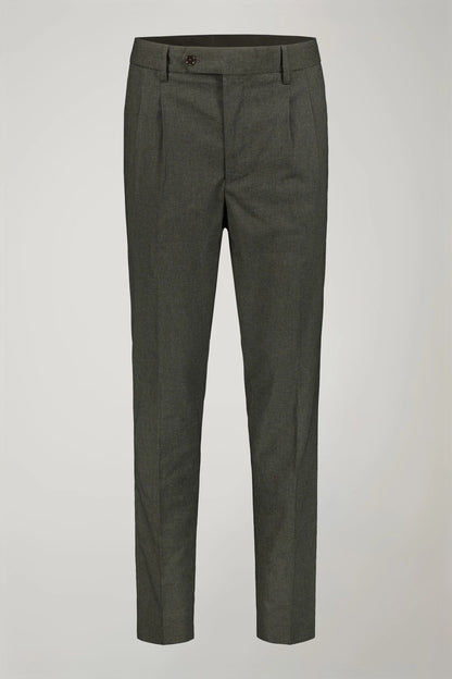 Men's classic double pinces trousers fabric with micro houndstooth pattern regular fit in Green by Doppelganger, Italian Business;Party-Night made from Composition: 59% Polyester 21% Linen 13% Cotton 6% Viscose 1% Elastane
Mood: Business, Party-Night
Type: Double Pinces, Pied De Poule Micro Fabric
Season: Spring Summer 24
Gender: Men
Material: Linen
Style: Classic, Formal, Elegant
Fit: Regular