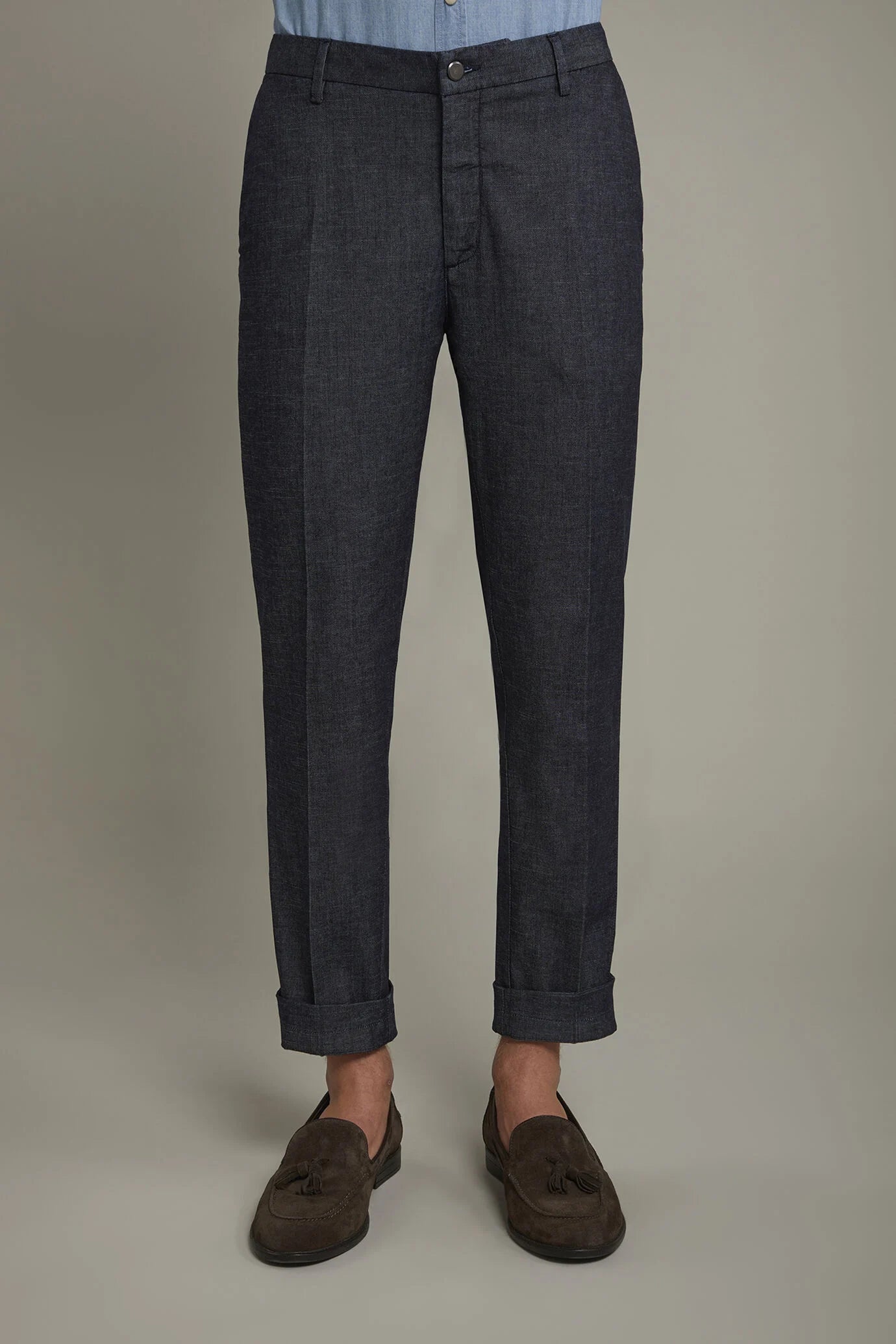 Men's classic chambray regular fit trousers