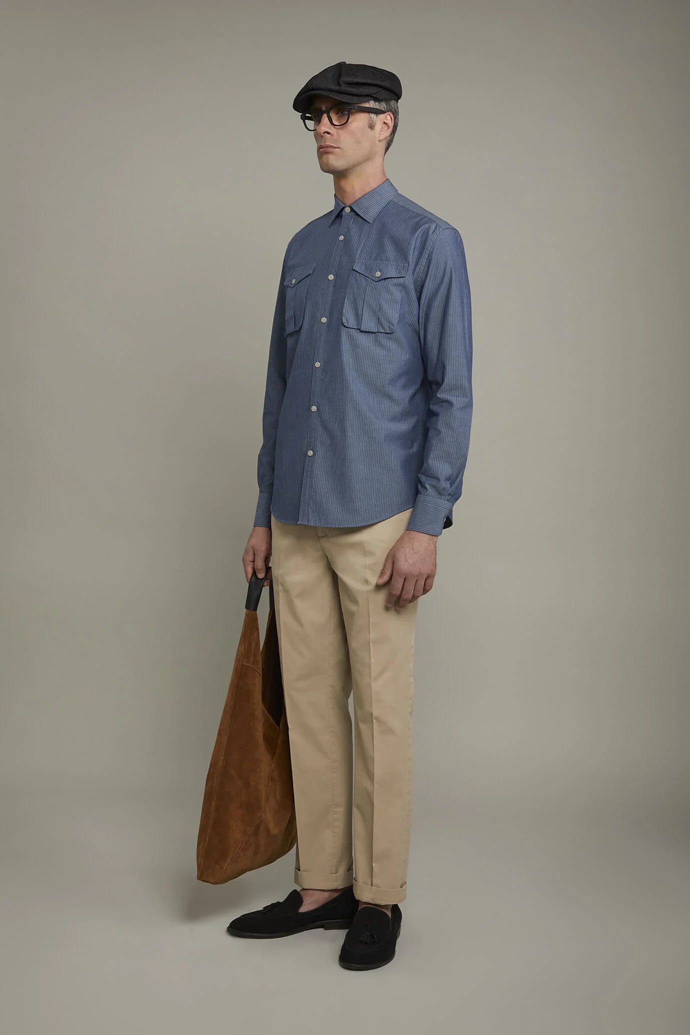 Classic men's trousers cotton cannete fabric regular fit