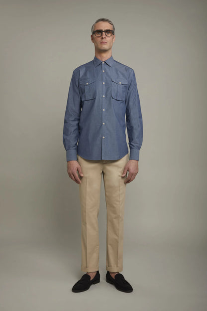 Classic men's trousers cotton cannete fabric regular fit