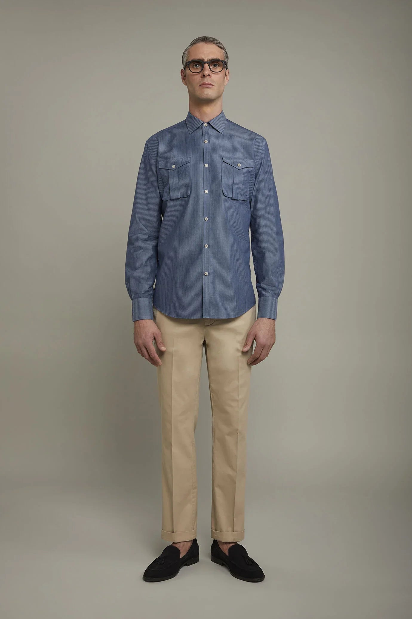 Classic men's trousers cotton cannete fabric regular fit