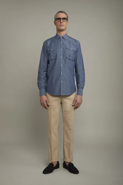 Classic men's trousers cotton cannete fabric regular fit