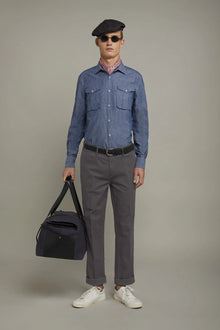 Men's classic chambray regular fit trousers
